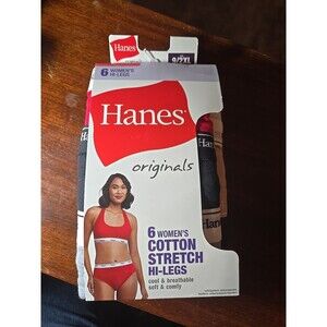6-Pack HANES Originals Women’s 9/2XL Hi-Legs Cotton Stretch Breathable